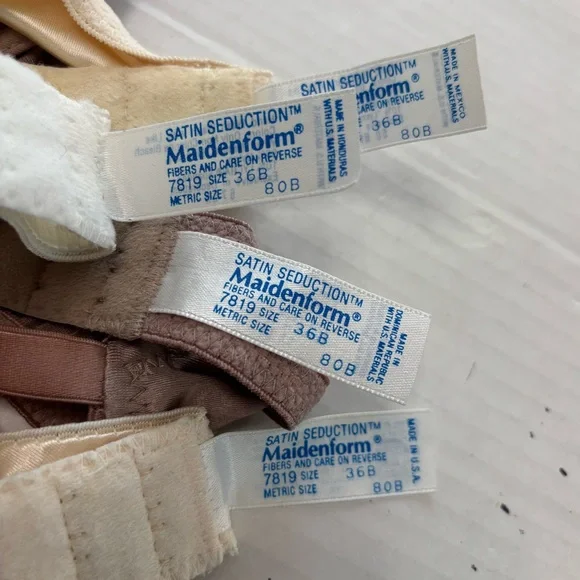 MAIDENFORM Bundle of 4 Satin Seduction Bras Size 36B - Picture 5 of 5